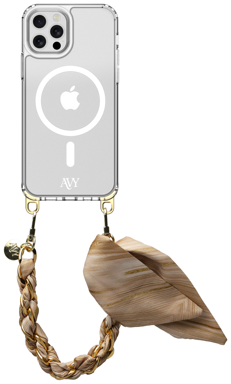 AVY Apple iPhone 12 / 12 Pro Hoesje met Koord & MagSafe 32CM Aurum Gold afbeelding 1