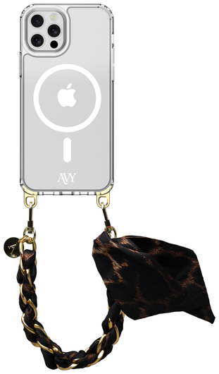 AVY Apple iPhone 12 / 12 Pro Hoesje met Koord & MagSafe 32CM Panthera Chic afbeelding 1