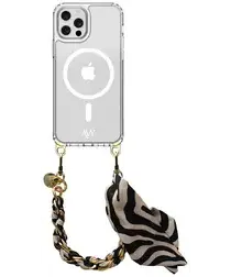 AVY Apple iPhone 12 / 12 Pro Hoesje met Koord & MagSafe 32CM Serengeti Zebra afbeelding