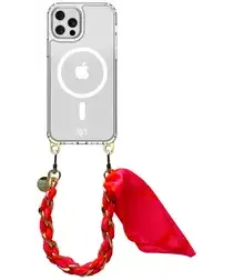 AVY Apple iPhone 12 / 12 Pro Hoesje met Koord & MagSafe 32CM Rosé Twist afbeelding