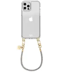 AVY Apple iPhone 12 / 12 Pro Hoesje Met Koord 30CM Silver Spark afbeelding