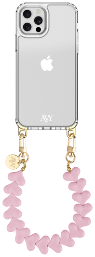 AVY Apple iPhone 12 / 12 Pro Hoesje Met Koord 30CM Cupid Pink afbeelding 1