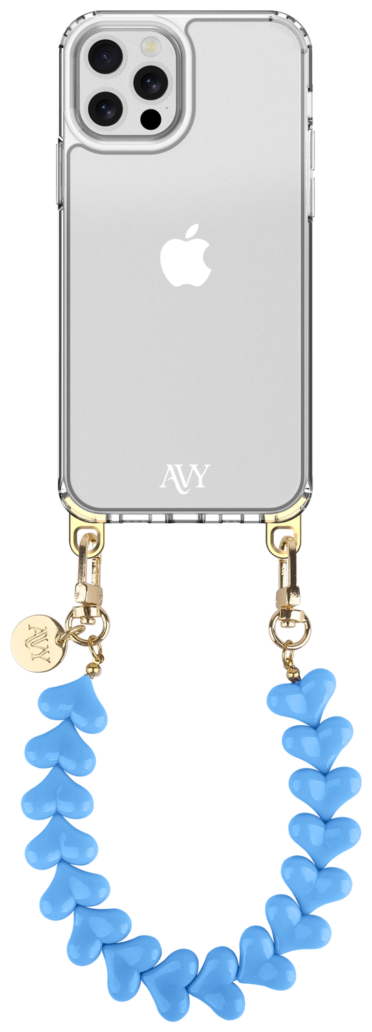 AVY Apple iPhone 12 / 12 Pro Hoesje Met Koord 30CM Cupid Blue afbeelding 1