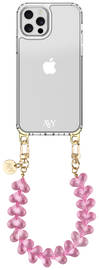 AVY Apple iPhone 12 / 12 Pro Hoesje Met Koord 30CM Cupid Clear Pink