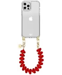 AVY Apple iPhone 12 / 12 Pro Hoesje Met Koord 30CM Cupid Clear Red afbeelding