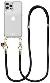 AVY Apple iPhone 12 / 12 Pro Hoesje Met Koord 130CM Tressé Black