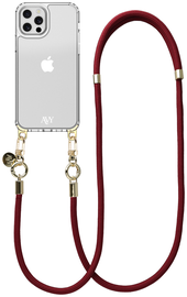 AVY Apple iPhone 12 / 12 Pro Hoesje Met Koord 130CM Tressé Red afbeelding