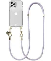 AVY Apple iPhone 12 / 12 Pro Hoesje Met Koord 130CM Tressé Purple afbeelding