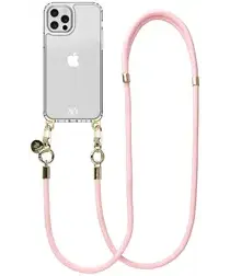 AVY Apple iPhone 12 / 12 Pro Hoesje Met Koord 130CM Tressé Pink afbeelding