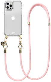 AVY Apple iPhone 12 / 12 Pro Hoesje Met Koord 130CM Tressé Pink