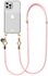 AVY Apple iPhone 12 / 12 Pro Hoesje Met Koord 130CM Tressé Pink