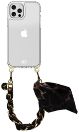 AVY Apple iPhone 12 / 12 Pro Hoesje Met Koord 32CM Panthera Chic