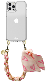 AVY Apple iPhone 12 / 12 Pro Hoesje Met Koord 32CM Cupid Blush