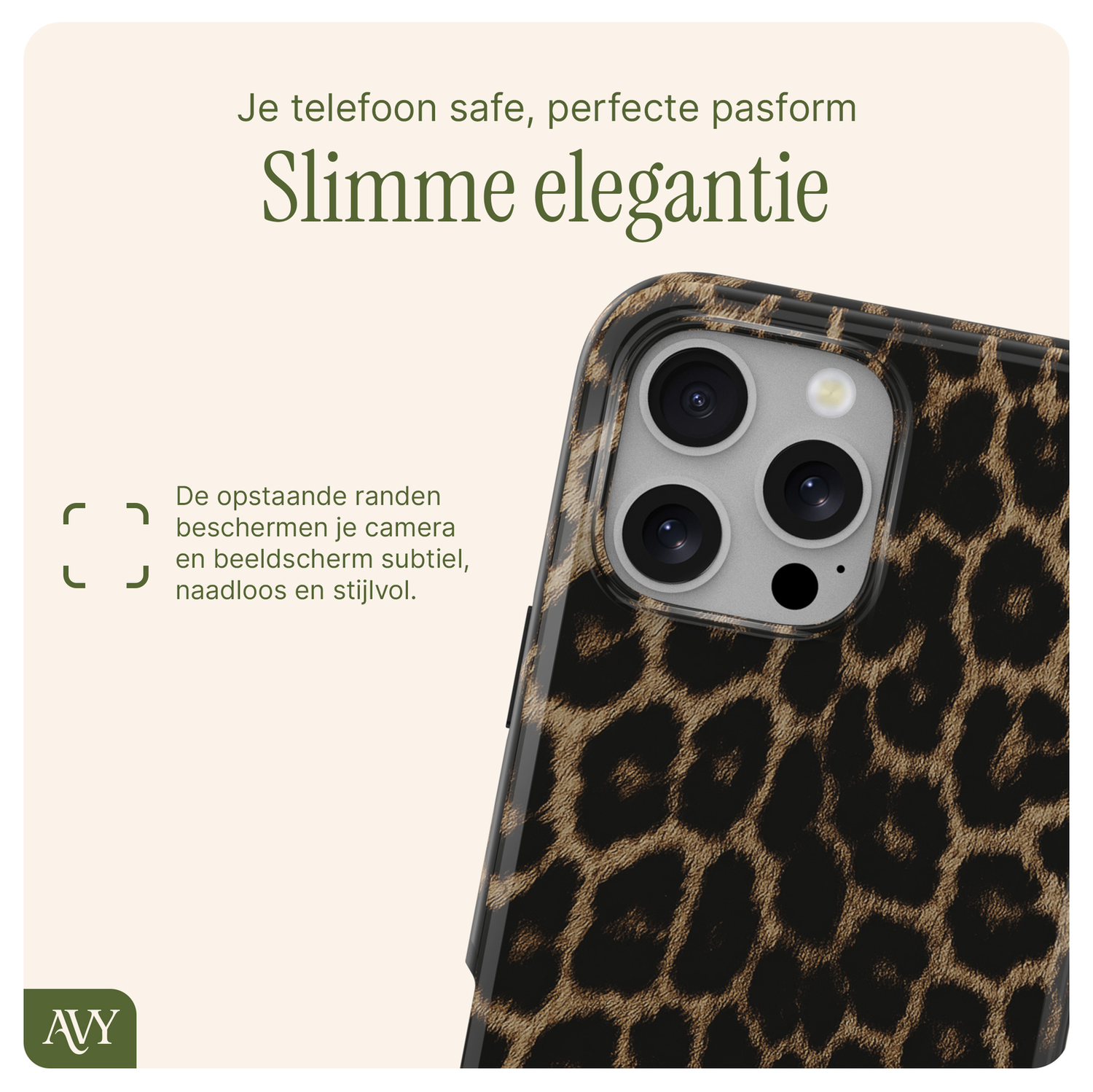 AVY Apple iPhone 12 / 12 Pro MagSafe Hoesje met Koord 30CM Panther Hearts afbeelding 5