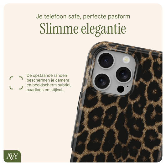 AVY Apple iPhone 12 / 12 Pro MagSafe Hoesje met Koord 30CM Panther Hearts afbeelding 5