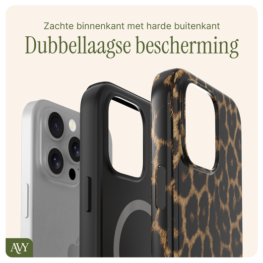 AVY Apple iPhone 12 / 12 Pro MagSafe Hoesje met Koord 30CM Panther Hearts afbeelding 8