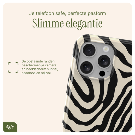 AVY Apple iPhone 12 / 12 Pro MagSafe Hoesje met Koord 32CM Serengeti Zebra afbeelding 6