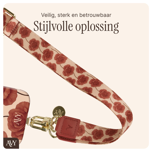 AVY Apple iPhone 12 / 12 Pro MagSafe Hoesje met Koord 130CM Botanique Roses afbeelding 10