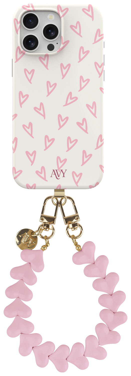 AVY Apple iPhone 12 / 12 Pro MagSafe Hoesje met Koord 30CM Cupid Hearts afbeelding 1