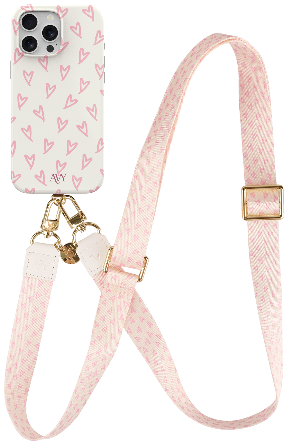 AVY Apple iPhone 12 / 12 Pro MagSafe Hoesje met Koord 130CM Cupid Blush afbeelding 1