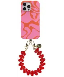 AVY Apple iPhone 12 / 12 Pro MagSafe Hoesje met Koord 30CM Rose Hearts afbeelding