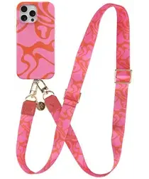 AVY Apple iPhone 12 / 12 Pro MagSafe Hoesje met Koord 130CM Rosé Twist afbeelding