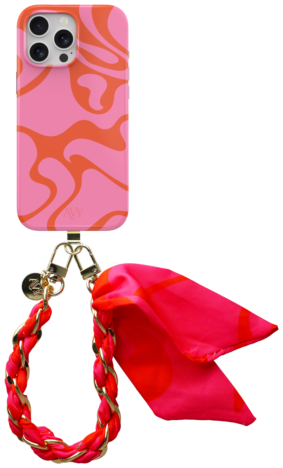 AVY Apple iPhone 12 / 12 Pro MagSafe Hoesje met Koord 32CM Rosé Twist afbeelding 1
