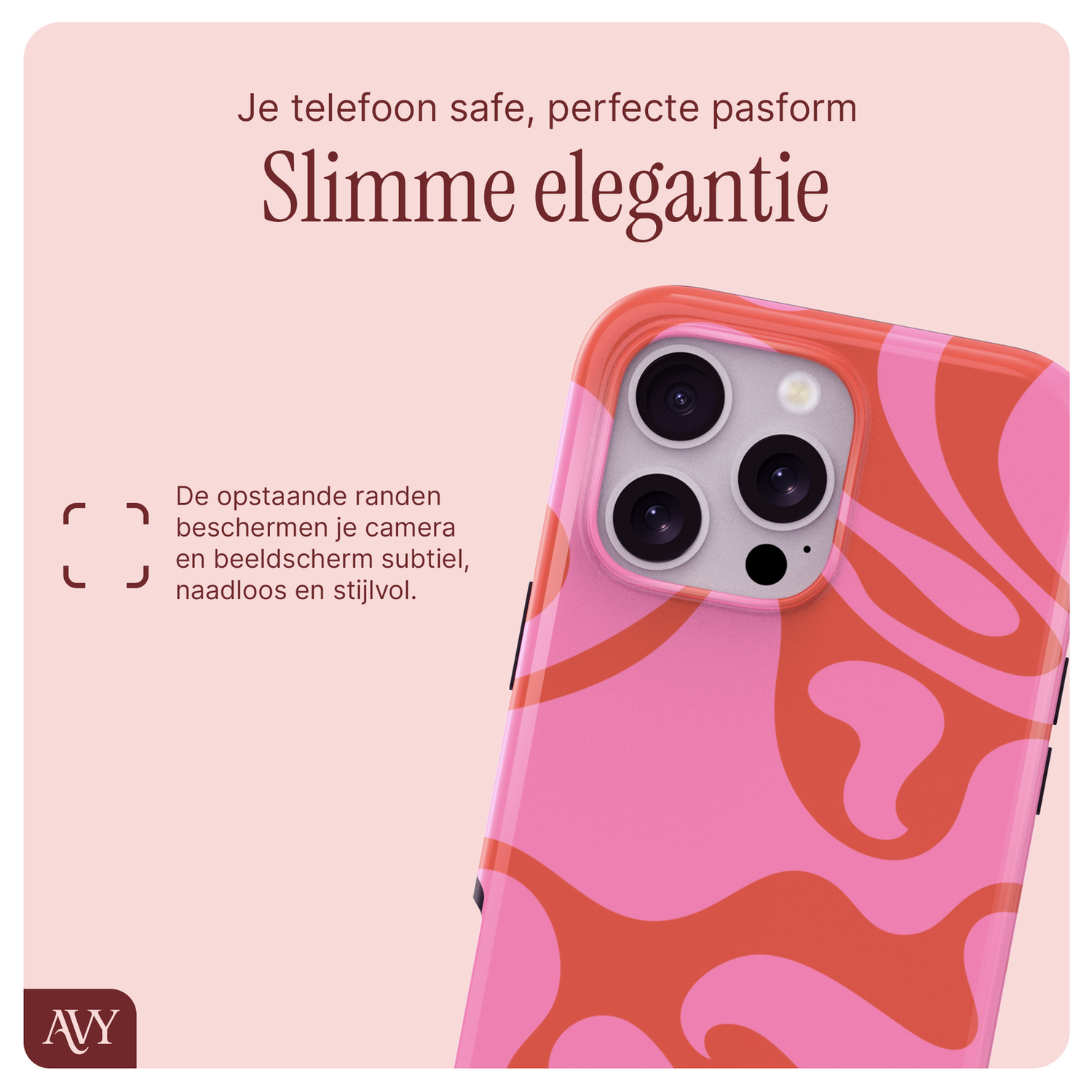 AVY Apple iPhone 12 / 12 Pro MagSafe Hoesje met Koord 32CM Rosé Twist afbeelding 5