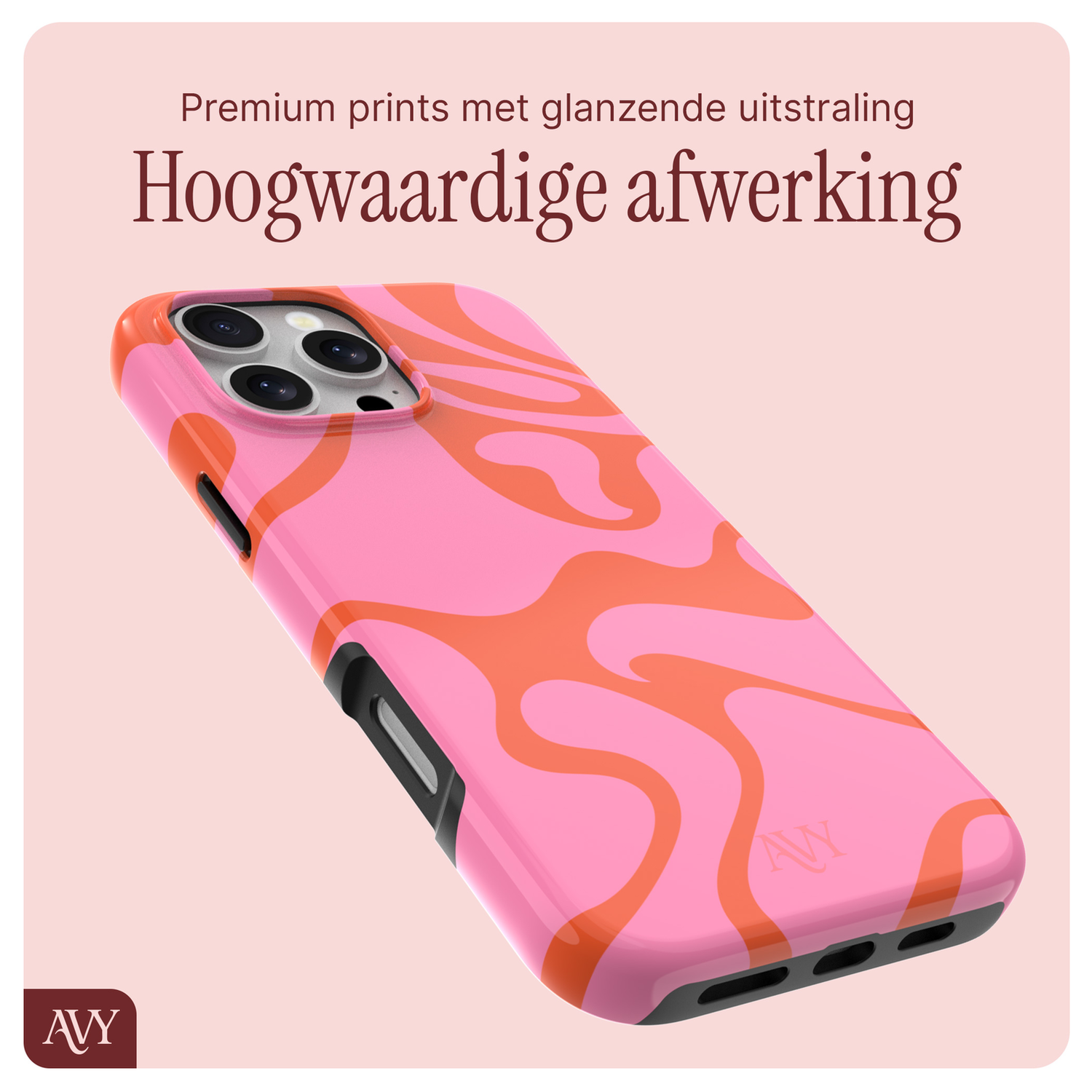 AVY Apple iPhone 12 / 12 Pro MagSafe Hoesje met Koord 32CM Rosé Twist afbeelding 6