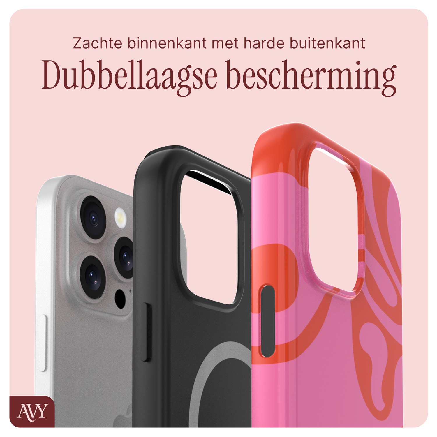 AVY Apple iPhone 12 / 12 Pro MagSafe Hoesje met Koord 32CM Rosé Twist afbeelding 8
