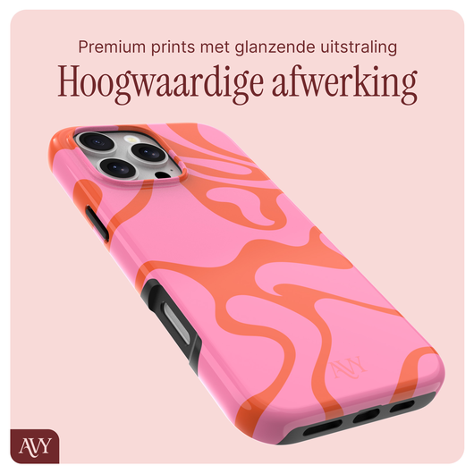 AVY Apple iPhone 12 / 12 Pro MagSafe Hoesje met Koord 32CM Rosé Twist afbeelding 6