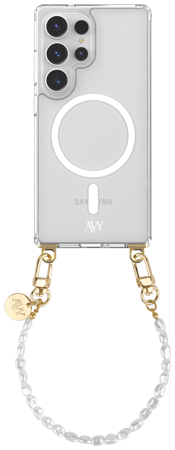 AVY Samsung Galaxy S25 Ultra Hoesje met Koord & MagSafe 30CM Perla Chic afbeelding 1