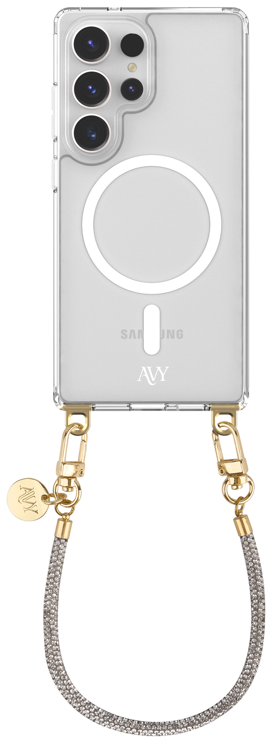 AVY Samsung Galaxy S25 Ultra Hoesje met Koord & MagSafe 30CM Silver Spark afbeelding 1