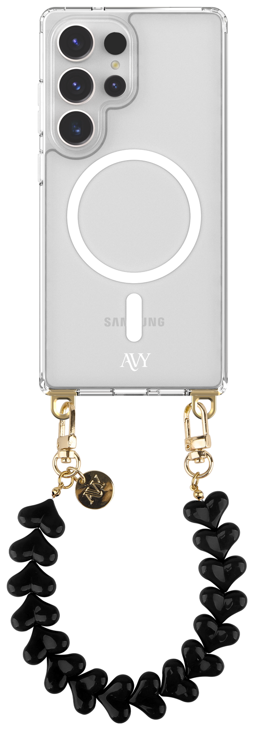 AVY Samsung Galaxy S25 Ultra Hoesje met Koord & MagSafe 30CM Cupid Black afbeelding 1