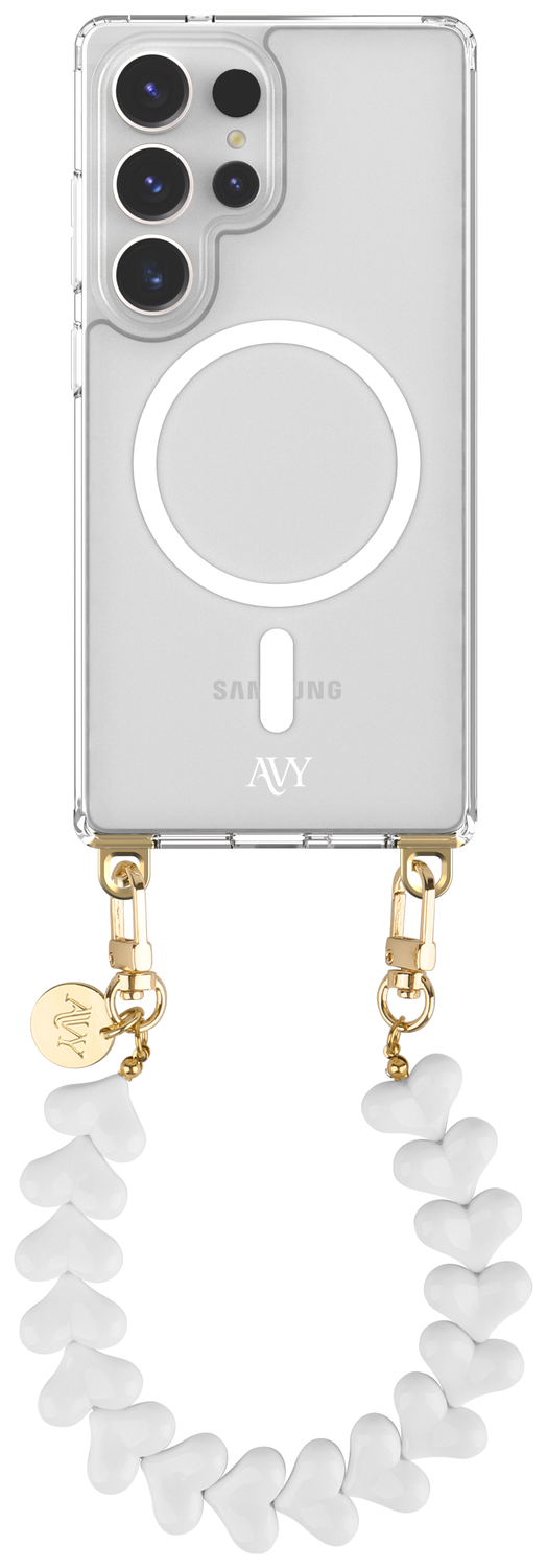 AVY Samsung Galaxy S25 Ultra Hoesje met Koord & MagSafe 30CM Cupid White afbeelding 1