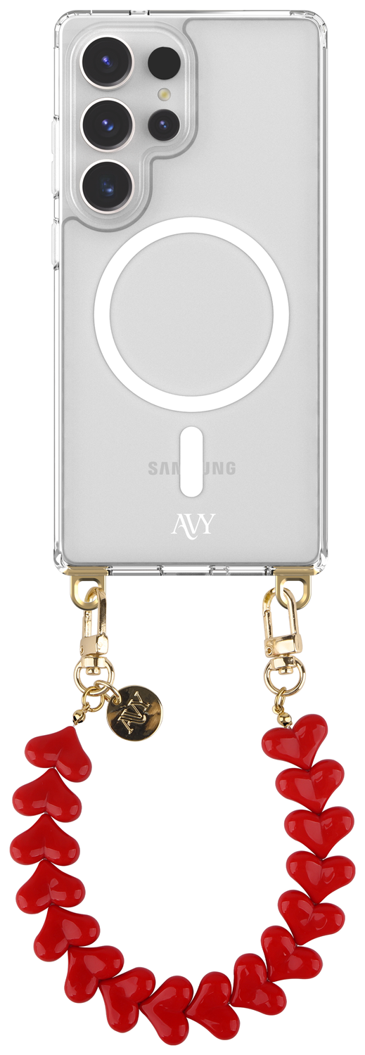 AVY Samsung Galaxy S25 Ultra Hoesje met Koord & MagSafe 30CM Cupid Red afbeelding 1