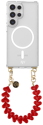 AVY Samsung Galaxy S25 Ultra Hoesje met Koord & MagSafe 30CM Cupid Red afbeelding 1