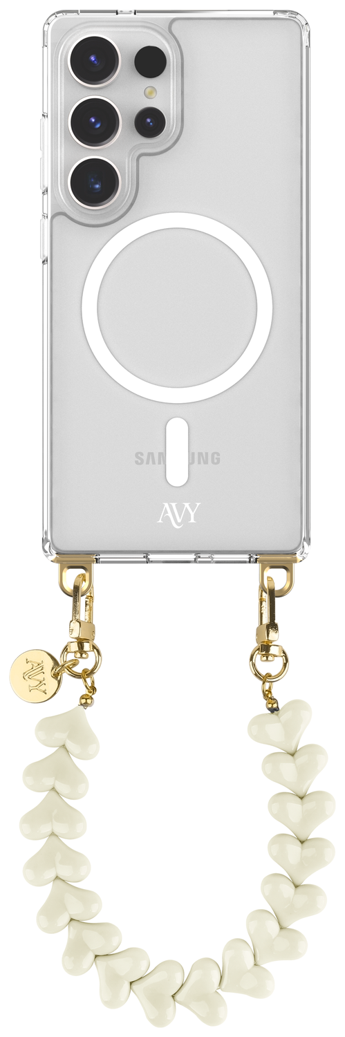 AVY Samsung Galaxy S25 Ultra Hoesje met Koord & MagSafe 30CM Cupid Beige afbeelding 1
