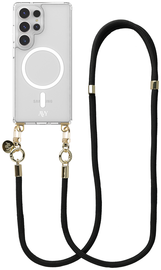 AVY Samsung Galaxy S25 Ultra Hoesje met Koord & MagSafe 130CM Tressé Black