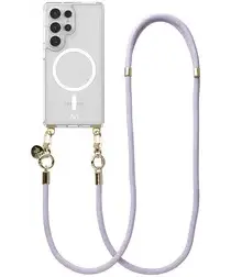 AVY Samsung Galaxy S25 Ultra Hoesje met Koord & MagSafe 130CM Tressé Purple afbeelding