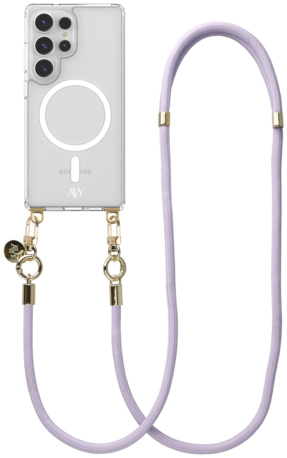 AVY Samsung Galaxy S25 Ultra Hoesje met Koord & MagSafe 130CM Tressé Purple afbeelding 1