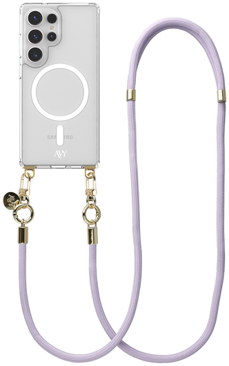 AVY Samsung Galaxy S25 Ultra Hoesje met Koord & MagSafe 130CM Tressé Purple afbeelding 1