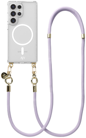 AVY Samsung Galaxy S25 Ultra Hoesje met Koord & MagSafe 130CM Tressé Purple