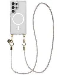 AVY Samsung Galaxy S25 Ultra Hoesje met Koord & MagSafe 120CM Silver Spark Long afbeelding