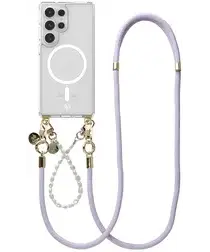 AVY Samsung Galaxy S25 Ultra Hoesje met Koord & MagSafe Set Pearl & Rope Purple afbeelding