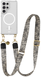 AVY Samsung Galaxy S25 Ultra Hoesje met Koord & MagSafe 130CM Serengeti Zebra