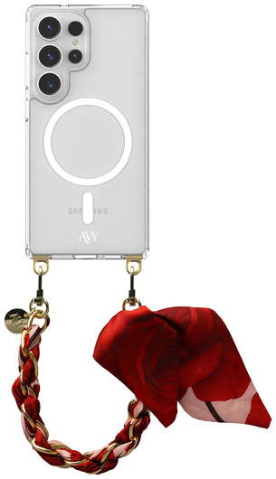 AVY Samsung Galaxy S25 Ultra Hoesje met Koord & MagSafe 32CM Botanique Roses afbeelding 1