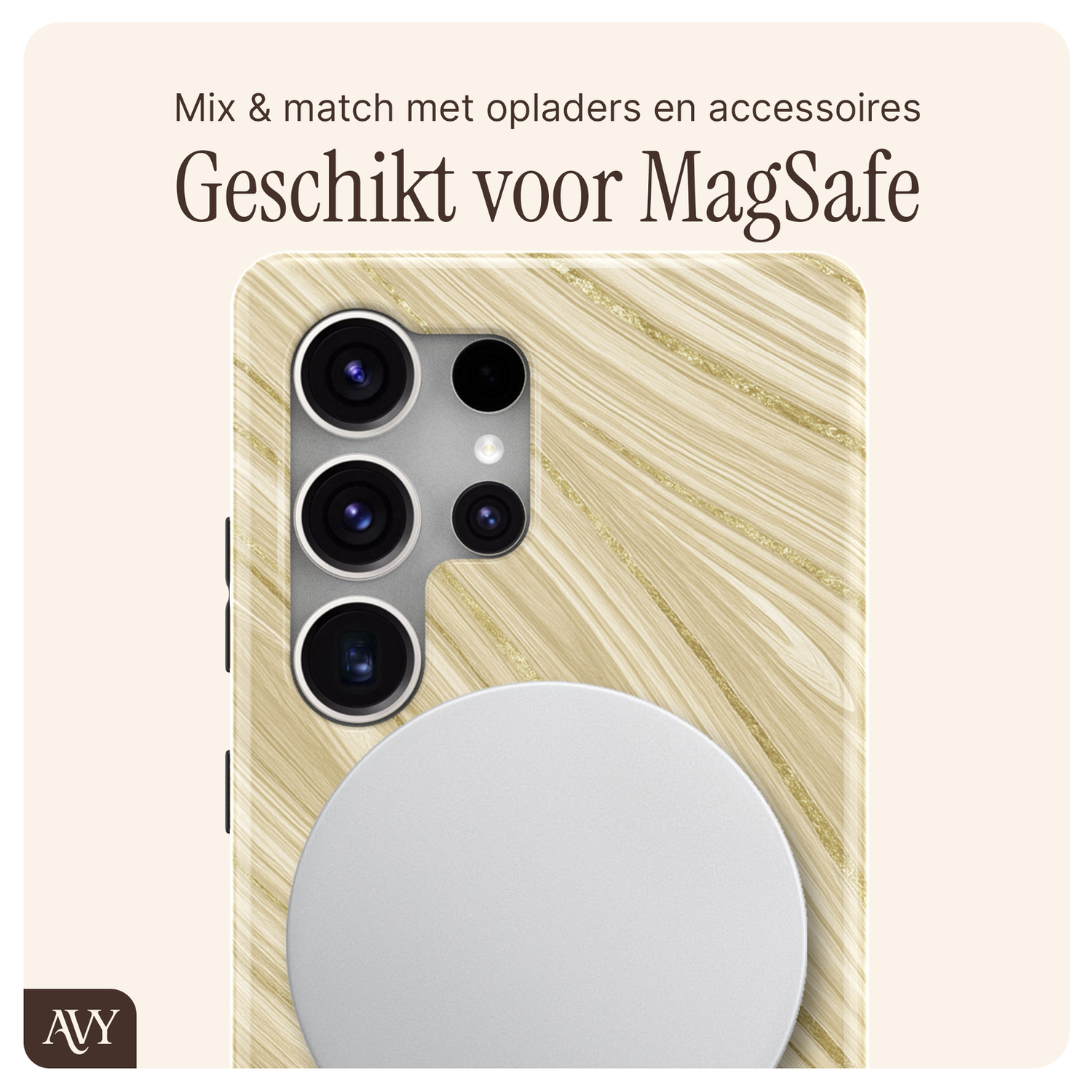 AVY Samsung Galaxy S25 Ultra MagSafe Hoesje met Koord 30CM Aurum Lien afbeelding 8