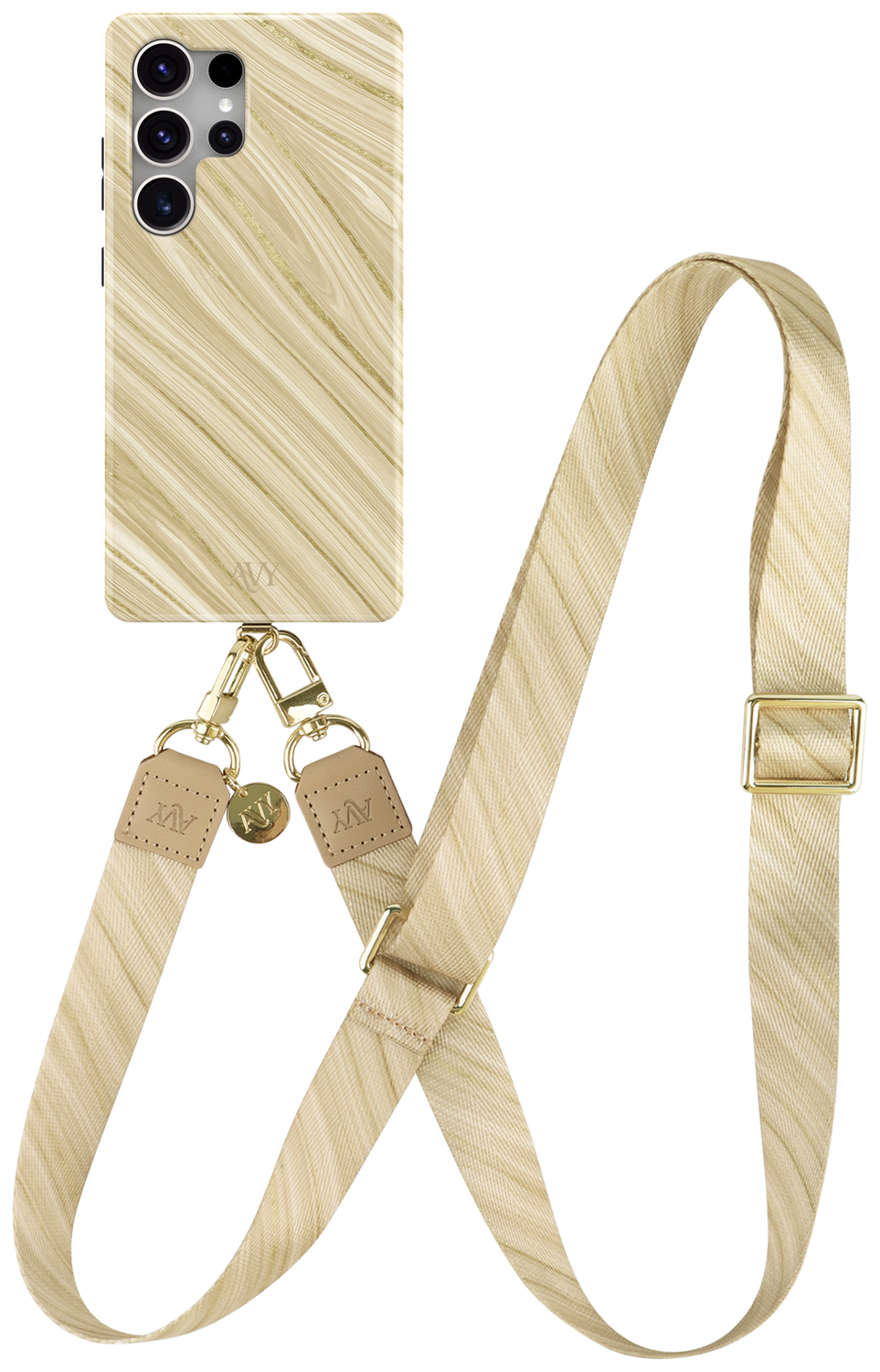 AVY Samsung Galaxy S25 Ultra MagSafe Hoesje met Koord 130CM Aurum Gold afbeelding 1