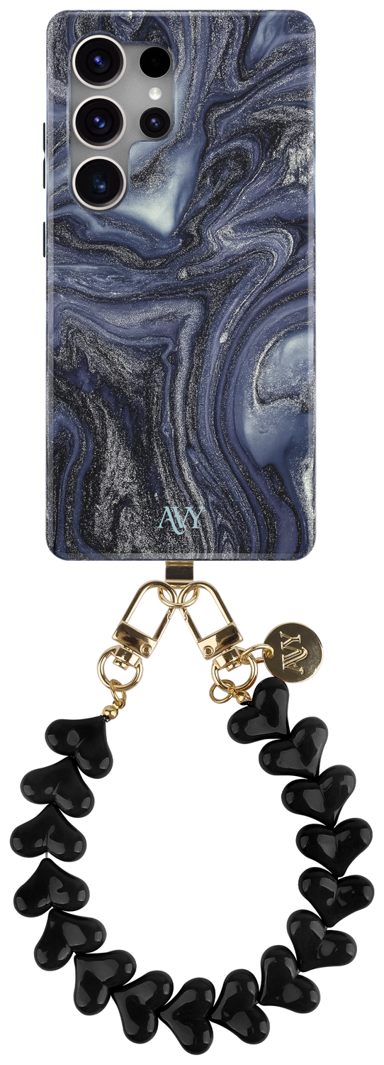 AVY Samsung Galaxy S25 Ultra MagSafe Hoesje met Koord 30CM Marmer Hearts afbeelding 1